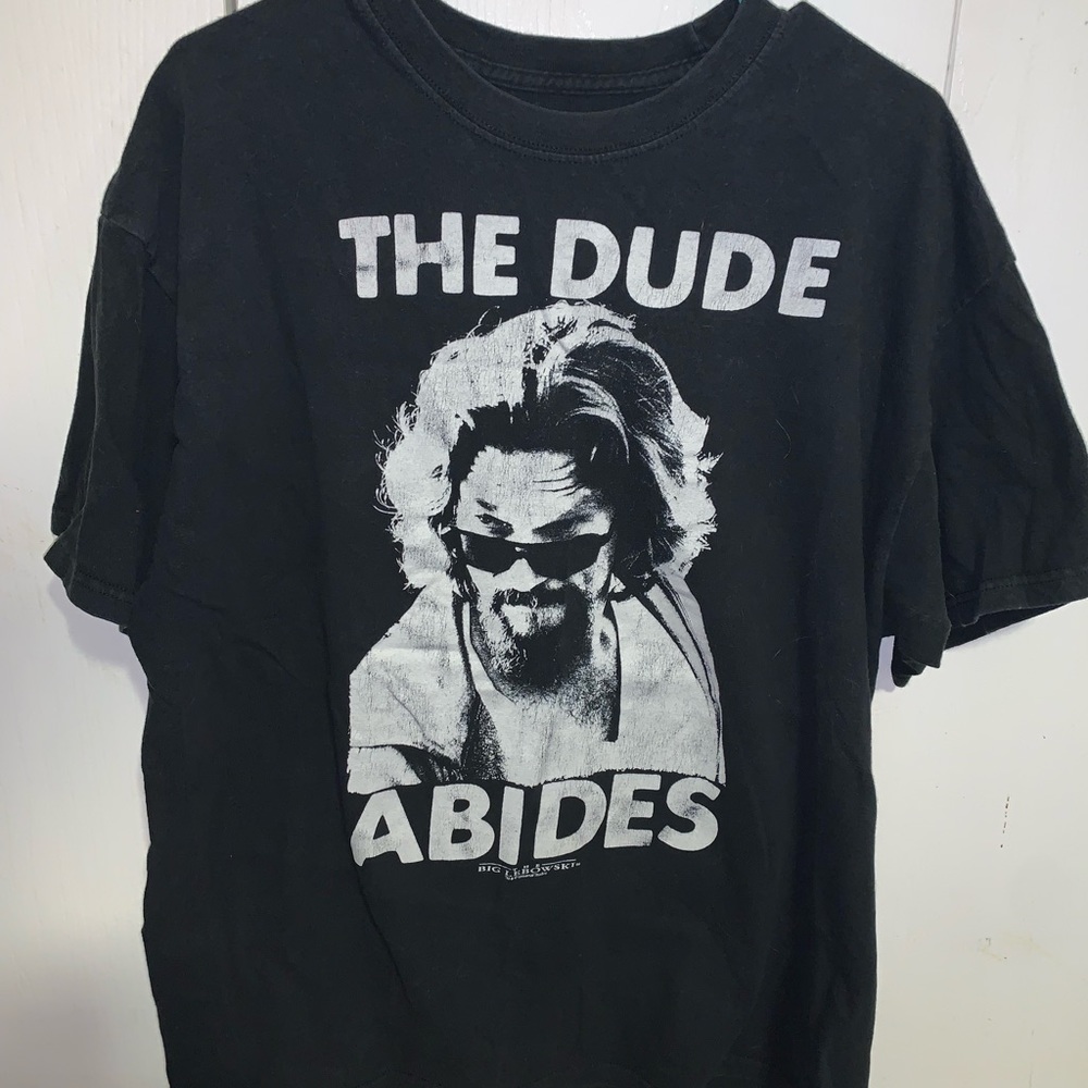 THE BIG LEBOWSKI Official Men's "The Dude Abides" Jeff Bridges T-Shirt Size XL
